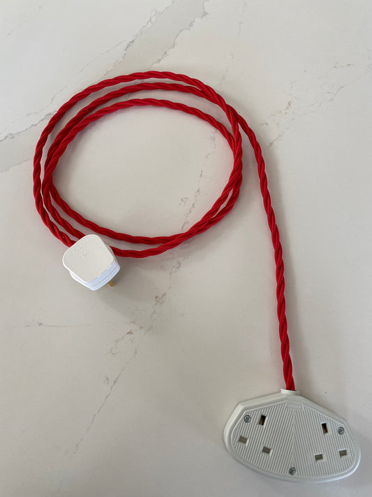 Scarlet twisted fabric cable extension lead